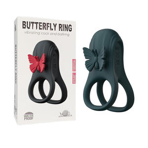 10-Mode Usb Oplaadbare Ipx7 Waterdichte Siliconen Ring Vlinder Vibrerende Cock Bal Penis Ring In Groen Zwart - Product Image 6