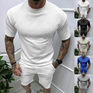 Ensemble de t-shirts d'été pour hommes, manches courtes, col rond, polyester léger, vêtements de sport décontractés, blanc, bleu royal, noir, kaki, gris clair - Product Image 3