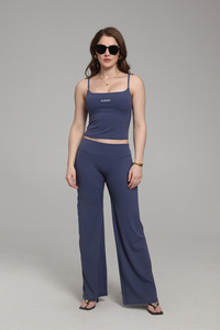 Ensemble de sport <span class=keywords><strong>et</strong></span> <span class=keywords><strong>yoga</strong></span> pour femme - Pantalon droit respirant à taille élastique <span class=keywords><strong>et</strong></span> débardeur - Product Image 2