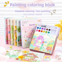 Ensemble de coloriage DIY exclusif transfrontalier pour enfants, avec peintures intégrées, pour aquarelle, gouache et gribouillage, 32 tailles, Chine