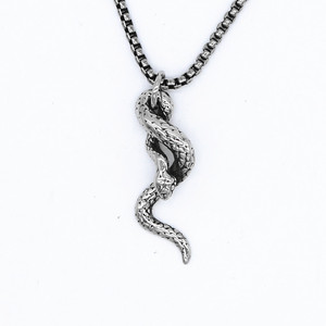Collar con colgante de serpiente yunnique, acero inoxidable 316, signo del zodiaco animal, joyería unisex, accesorio de moda - Product Image 1