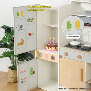 Grande <span class=keywords><strong>Cuisine</strong></span> de Jeu Unisexe Éducative en Bois avec Réfrigérateur, Cuisinière et Ustensiles pour Garçons et Filles – Jouets de <span class=keywords><strong>Cuisine</strong></span> Simulés - Product Image 5