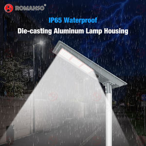 ROMANSO 100 Вт 200 Вт 300 Вт мощность 160 лм/Вт светодиодный уличный фонарь на солнечной батарее с датчиком - Product Image 3