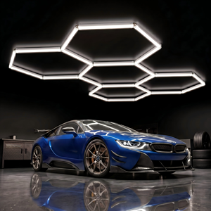 Lumière de garage LED hexagonale, connectable, pour atelier, éclairage de plafond pour atelier de réparation automobile, garage, parking, entrepôt - Product Image 1