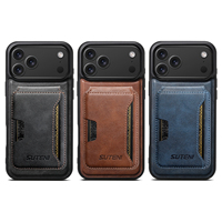 Étui de téléphone portefeuille magnétique à chargement sans fil en cuir de vachette texturé, personnalisé, directement de l'usine OEM/ODM, pour la série Apple