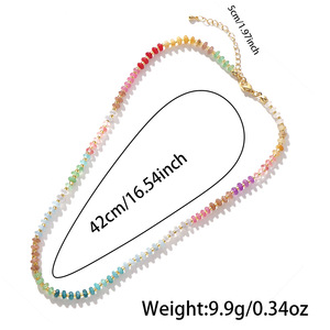 Collier inspiré du quartz naturel arc-en-ciel à <span class=keywords><strong>la</strong></span> mode, perles d'abaque faites à <span class=keywords><strong>la</strong></span> main, bijoux délicats à superposer, cadeau d'anniversaire pour elle - Product Image 6