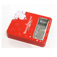 Boîte en étain rectangulaire de qualité alimentaire imprimée sur mesure OEM personnalisée en usine emballage de cadeau boîte en fer blanc de bonbons sucrés avec bidon de fenêtre