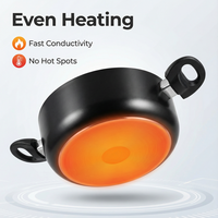 Nouveau pot à soupe de qualité supérieure de grande capacité en aluminium durable anti-adhésif avec double oreilles