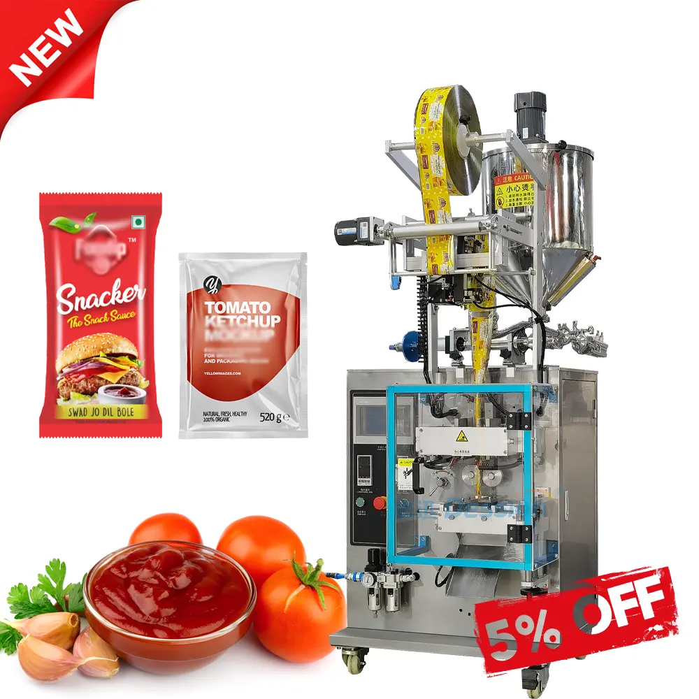 Dession VFFS Pizza Salsa Pesto Salsa Sachet Máquina de embalaje de llenado Máquina de embalaje automática para salsa de tomate