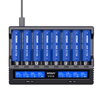 Chargeur de batterie universel intelligent XTAR VC8 pour piles AA AAA Ni-MH Ni-CD 3.7v Li-Ion 14500 16340 26650 21700 8 emplacements 18650 avec testeur de capacité