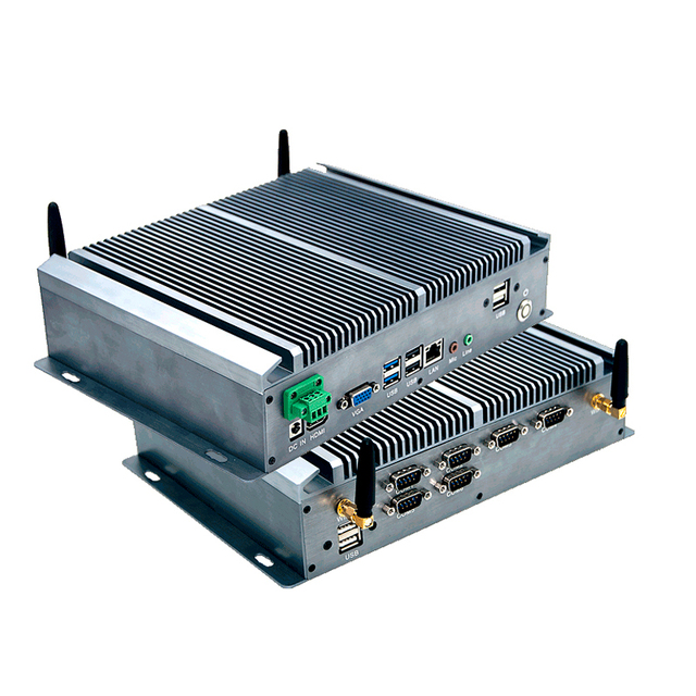 J4125 Mini Industrial Server Computer Cheap Fanless Barebone PC with DDR3 8GB & 4 LAN Mini Nano ITX Host I7 I5 I3 in Stock