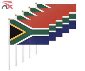 Bandera Nacional de Sudáfrica Personalizada de Poliéster de 14*21cm con Asta de Plástico para Agitar con la Mano - Product Image 5
