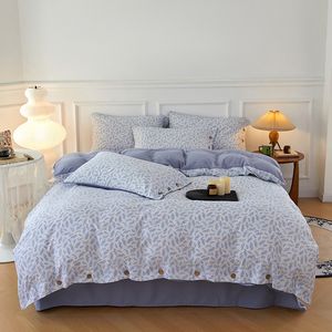 2025 nouveau petit <span class=keywords><strong>bouton</strong></span> Floral Style campagne Style quatre pièces ensemble pur coton japonais lavé coton ensemble - Product Image 1