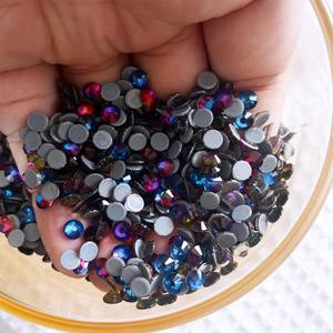 Diamantes de imitación Hot Fix Strass con espalda plana de volcán azul al por mayor para ropa tazas zapatos - Product Image 1