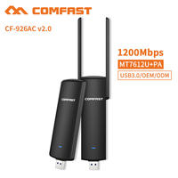 Usine sans fil MT7612U puce 1200Mbps vitesse double bande Wifi 5G Comfast CF-926AC V2 USB Dongle 2 * 2dBi antenne pilote gratuit