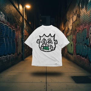 T-shirt con Grafica Money Face Oversize Streetwear Unisex Stile Vintage Hip Hop - Product Image 2