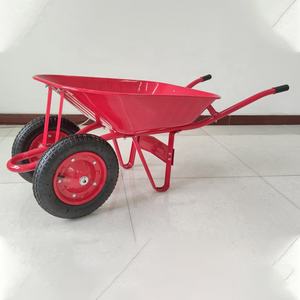 व्हीलबैरो डबल व्हील बैरो बड़े कंक्रीट व्हीलबारो 2 व्हील मेटल ट्रॉली - Product Image 1