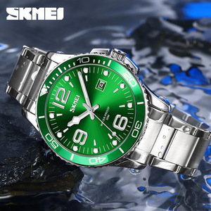 Skmei 9278 usine directe grand cadran montre à Quartz pour hommes bande en acier inoxydable à la mode <span class=keywords><strong>calendrier</strong></span> d'affaires montre-bracelet - Product Image 1