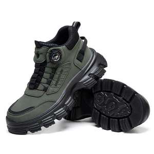 Zapatos de Seguridad para Hombre, Color Verde Oliva, Cierre Rápido, Ligeros, Estilo Senderismo, Botas de Trabajo Protectoras - Product Image 2