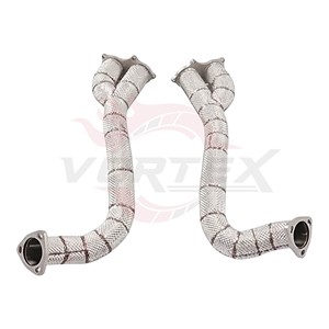 Tuyau de raccordement d'échappement haute performance Vortex SS304 avec bouclier thermique pour Porsche 718 Cayman GTS GT4 Spyder 4.0L 2020-2022 - Product Image 3