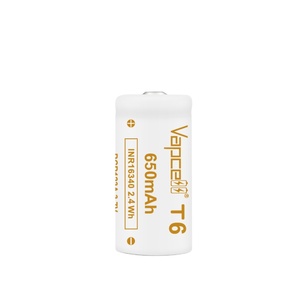 Vapcell 16340 650mah 6a T6 RCR16340 Rcr 123a Lithium Li Ion 16340 3v 3.7v <span class=keywords><strong>Rcr123a</strong></span> <span class=keywords><strong>Batterie</strong></span> rechargeable - Product Image 1