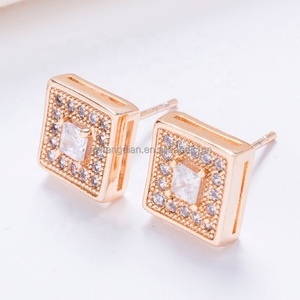ต่างหูเพชรทรงสามเหลี่ยมทอง 18k ราคาถูก ขายส่ง กวางโจว - Product Image 2