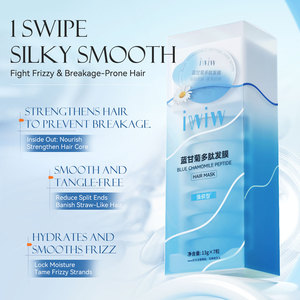 Masque capillaire réparateur au peptide de camomille bleue avec des extraits de plantes naturelles, nourrissant et fortifiant en profondeur, capsules de 13 g - Product Image 3