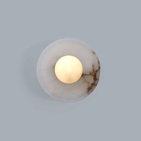 Lampe murale décorative intérieure en cuivre avec base en marbre naturel moderne pour la décoration de la chambre et du salon
