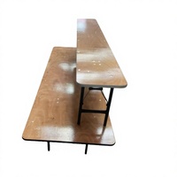 Tables pliantes rectangulaires modernes en contreplaqué double épaisseur de 72 pouces de long avec pieds en métal, tables à double chevalet pour 10 personnes pour événements