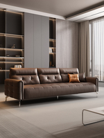 Ensemble de canapés de bureau commerciaux en cuir italien Kuli, table basse moderne en acier léger de haute qualité, combinaison pour zone de réception et salle de réunion