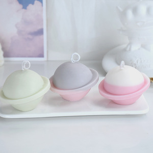 Moule à bougie rotatif en forme de <span class=keywords><strong>planète</strong></span>, pour savon fait main, décoration créative, pâtisserie, compatible four, DIY, colle goutte à goutte, plâtre, pot à succulentes - Product Image 2