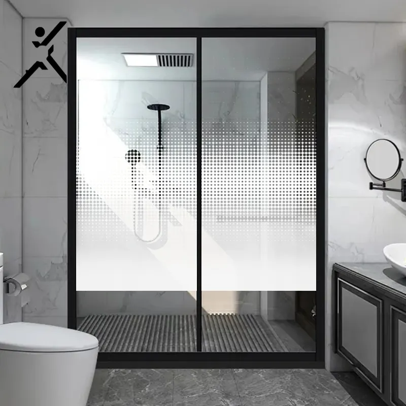 Çıkarılabilir kendinden yapışkanlı tek yönlü beyaz nokta tasarım Peep önlemek Film ofis ev banyo için bina camı Film