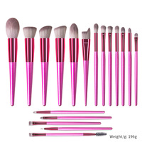 Ensemble de 18 pinceaux de maquillage de qualité supérieure avec poils synthétiques et manche en bois