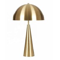 Lampe de table de luxe pour la maison avec base en acier inoxydable, lampe LED, abat-jour en forme de champignon, lumière unique pour le salon, la chambre à coucher, lampe de chevet