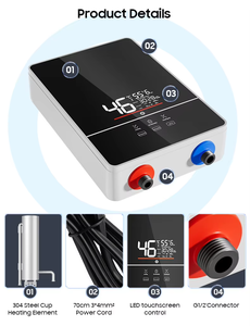 Üreticileri 6KW <span class=keywords><strong>Tankless</strong></span> elektrikli anlık su şofben LED Mini SU ISITICI ev İngilizce plastik sıcak duş için hiçbir tankı - Product Image 3