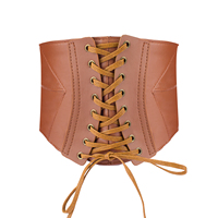 Ceinture Corset Large pour Femme en Similicuir à Lacets, Élastique, Style Gothique Vintage, Accessoire de Mode