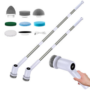 Cepillo de Limpieza Eléctrico Multifuncional, Mopa de Mano con Mango Largo para Baño y Cocina, con Pantalla LCD, Blanco y Negro - Product Image 4