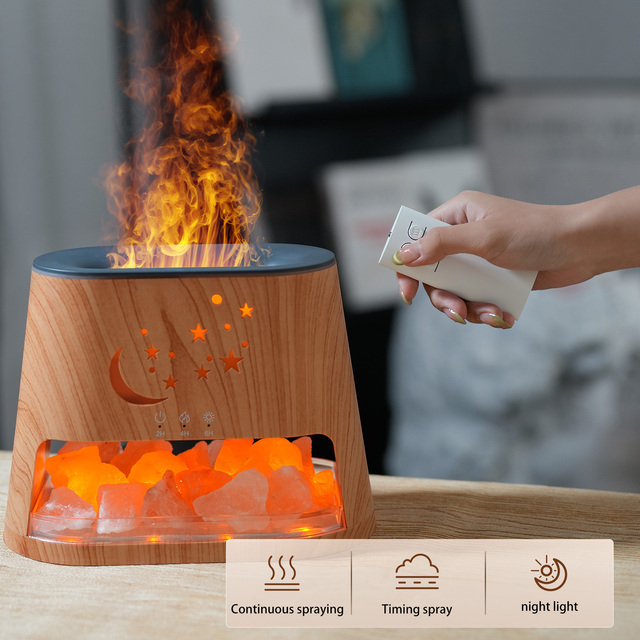 Electric Plastic Ultrasonic Flame 260ml Aromatherapy Diffuser with Night Light for Home Office 24V Air Humidification