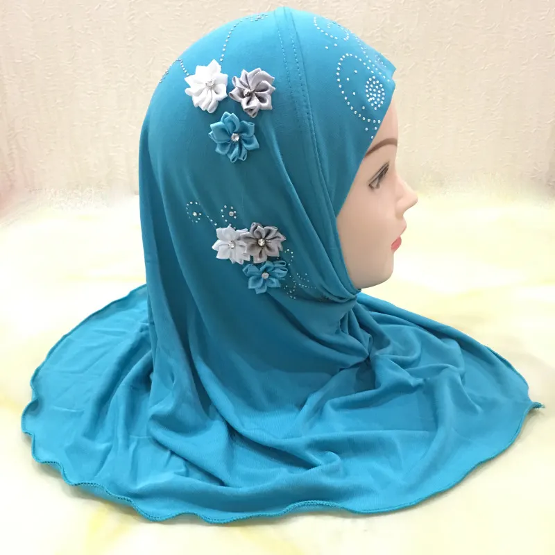 Çiçek yeşil Aqua mavi İslam müslüman anında çocuk çocuklar başörtüsü moda