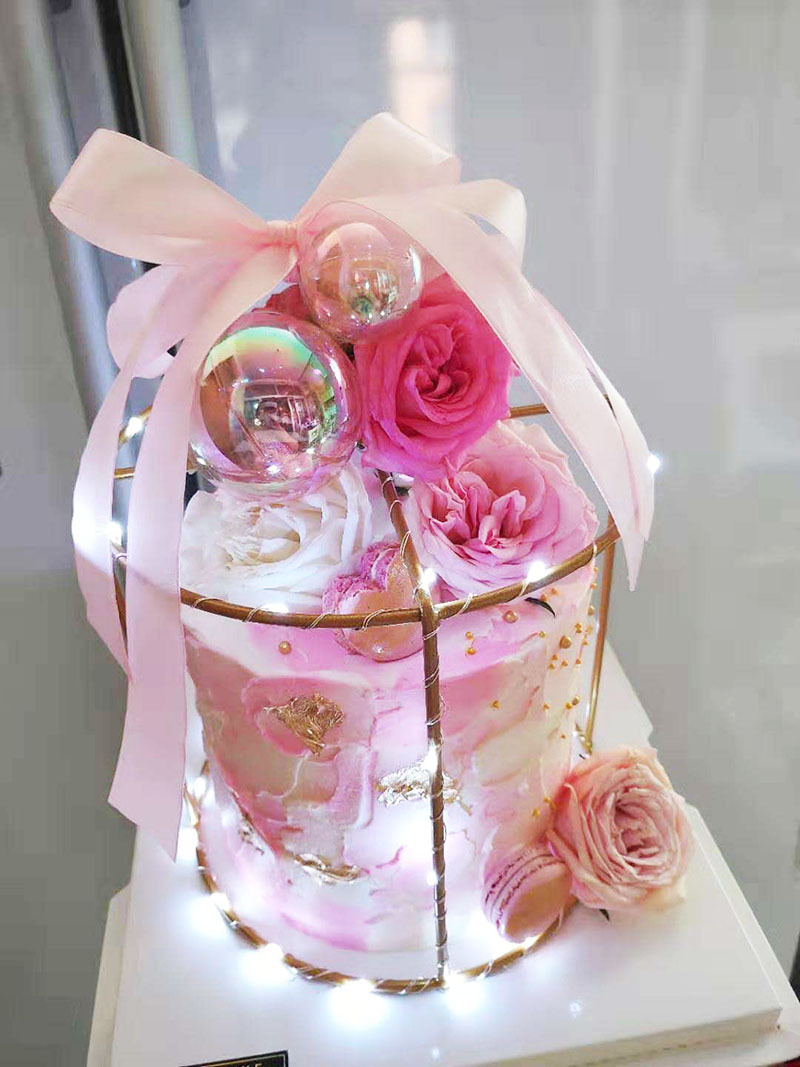 Metal Stand Flower Basket Wrought Iron Geometric Creative Gift Gold Cake Flower Stand Set