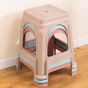 Plastic Square Stool 30 In Thickened <b>Stackable</b> Modern Design For Home <b>Dining</b> Room Furniture - Product Image 2