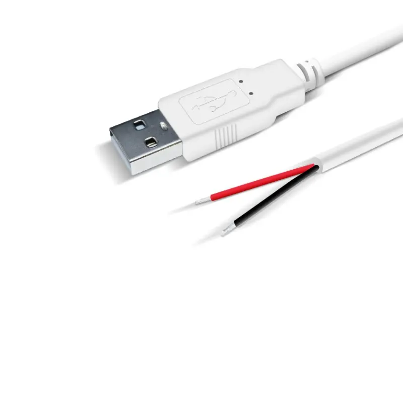 OEM Bare Wire Cable USB Type A Male to Open End 2 Core USB Charging Cable