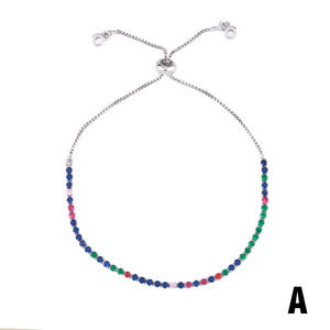 Mode cuivre ensemble zircon bracelet réglable tirage micro-ensemble couleur zircon bracelet pour les femmes - Product Image 5
