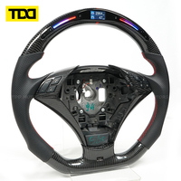 Volant en fibre de carbone LED véritable TDD compatible avec BMW E60