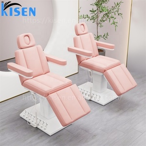 Kisen Newest White Leather Gold Square Base Beauty Salon Eyelash Bed 3/4 Motors <b>Electric</b> Spa Equipment Massage Beauty Bed - Product Image 3