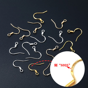 Ganchos para pendientes de cobre chapados en plata de ley S925 con forma de gota para la fabricación de pendientes y accesorios de joyería. - Product Image 1