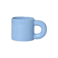Mug en céramique INS Style nordique couleur macaron 350 ml avec grande poignée pour café et lait, idéal pour les fêtes