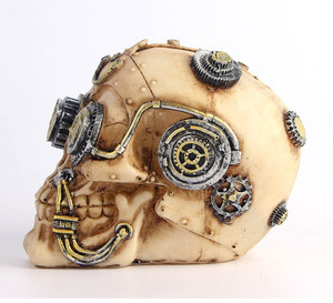Regalo de poliresina personalizado Vintage <span class=keywords><strong>Gabba</strong></span> calaveras humanas ornamento disfraz bola decorativa Prop impreso 3D máquina patrón calavera - Product Image 3