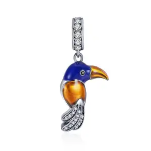2021 Lovely Parrot Pendant Charm 925 silver
