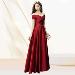 Robes décontractées sexy sans bretelles pour femmes, élégante robe de soirée en satin à bretelles, dos plissé, robe de soirée modeste, corset - Product Image 1